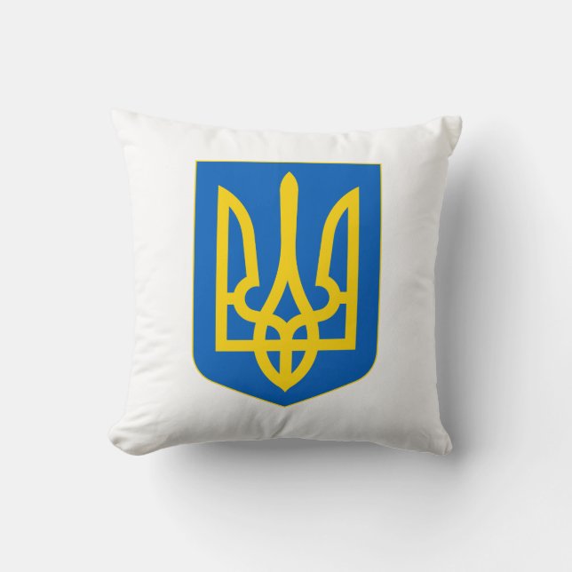 Ukraine Coat of Arms Throw Pillow (Front)