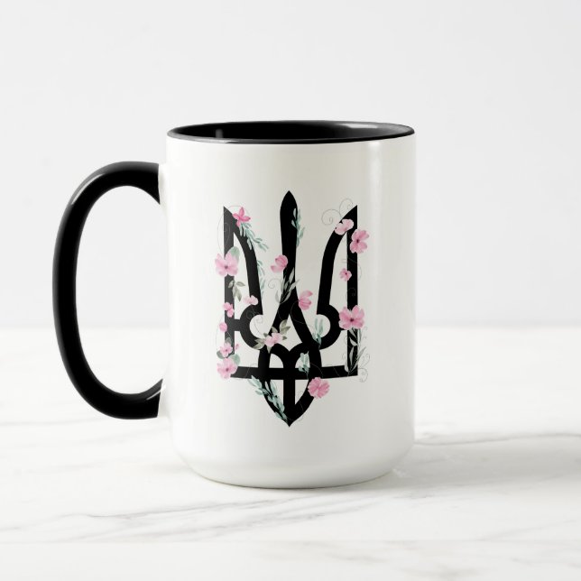 UKRAINE. Coat of Arms. Trident. Tryzub.  Mug (Left)