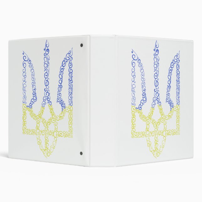 Ukraine coat of arms trident tryzub spiral pattern 3 ring binder (Background)