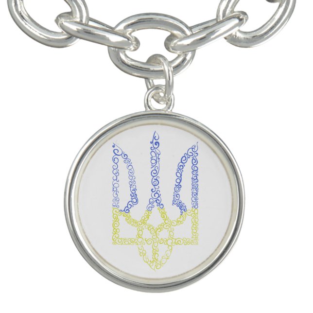 Ukraine coat of arms trident tryzub spiral pattern bracelet (Design)