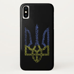 Ukraine coat of arms trident tryzub spiral pattern iPhone x case