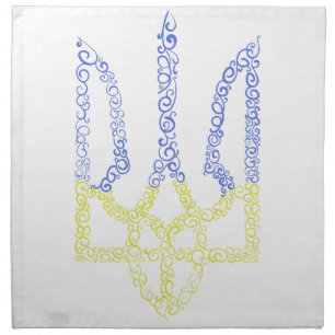 Ukraine coat of arms trident tryzub spiral pattern cloth napkin