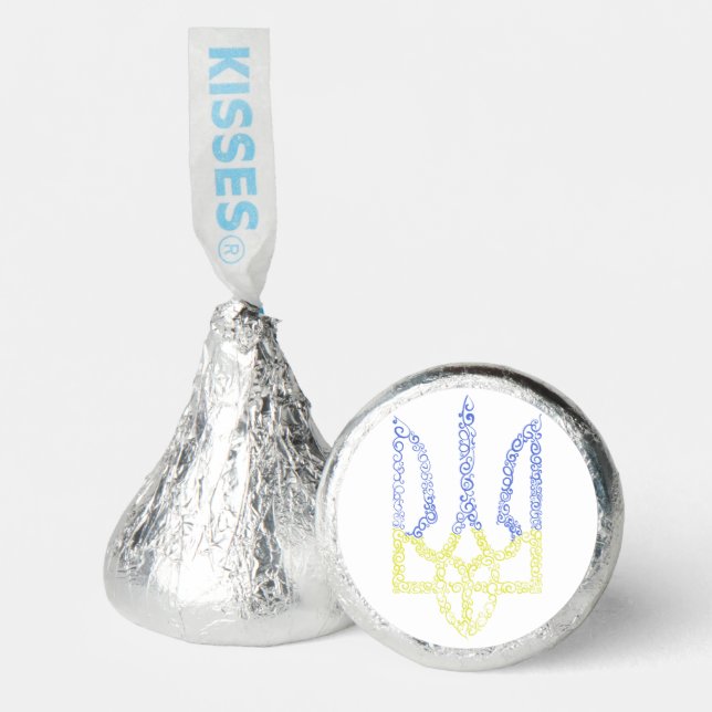 Ukraine coat of arms trident tryzub spiral pattern hershey®'s kisses® (Front)