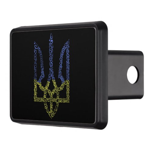 Ukraine coat of arms trident tryzub spiral pattern hitch cover