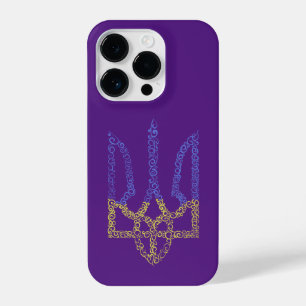 Ukraine coat of arms trident tryzub spiral pattern iPhone 14 pro case