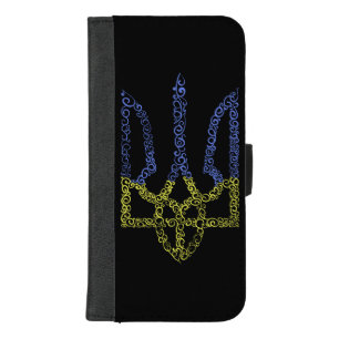 Ukraine coat of arms trident tryzub spiral pattern iPhone 8/7 plus wallet case