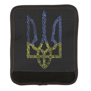 Ukraine coat of arms trident tryzub spiral pattern luggage handle wrap