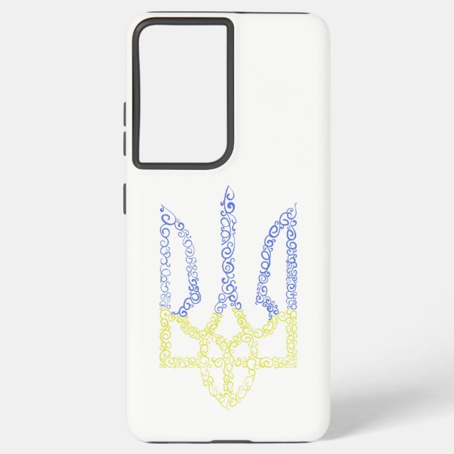 Ukraine coat of arms trident tryzub spiral pattern samsung galaxy case (Back)