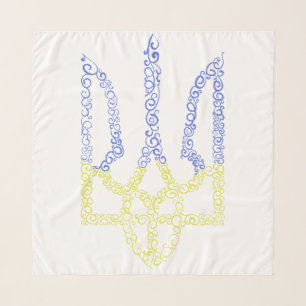 Ukraine coat of arms trident tryzub spiral pattern scarf