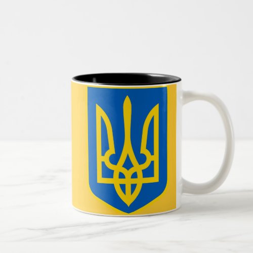 UKRAINE COAT OF ARMS Two_Tone COFFEE MUG