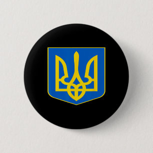 Ukraine Coat Of Arms Ukrainian Emblem Symbol Button