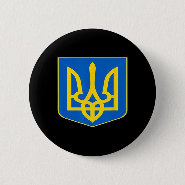 Ukraine Coat Of Arms Ukrainian Emblem Symbol  Button (Front)
