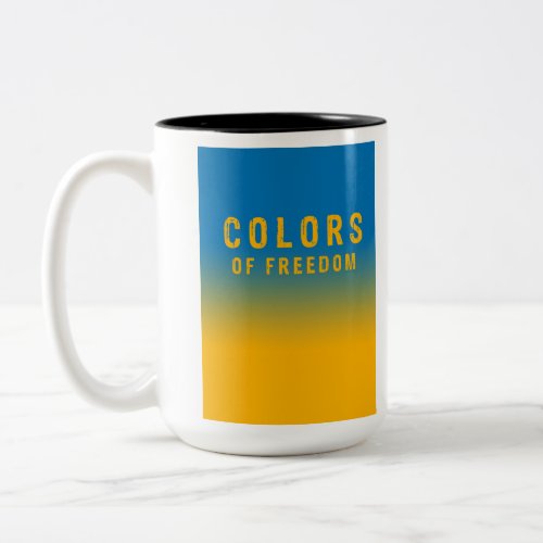 Ukraine colors of freedom Two_Tone coffee mug