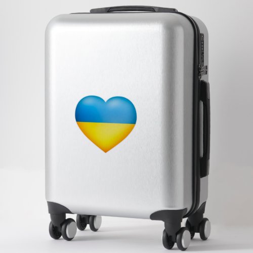 Ukraine Colors Yellow And Blue Heart Contour Sticker