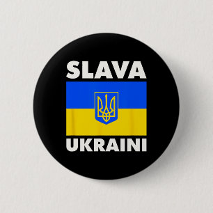 Ukraine Country Flag Pride Slava Ukraini 2 Button