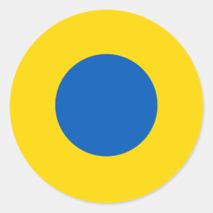 Ukraine country flag round symbol roundel circle a classic round sticker