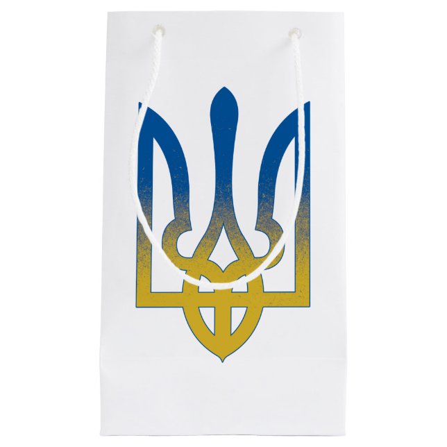 Ukraine Country Pride Flag, Ukrainian Flag Small Gift Bag (Front)
