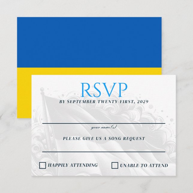 Ukraine Couple RSVP Card (Front/Back)