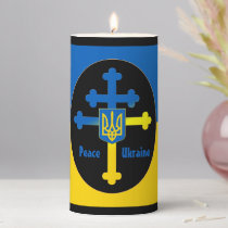 Ukraine Cross Symbol & Lorraine cross Candle L /XL