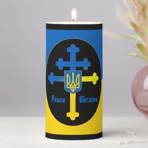 Ukraine Cross Symbol  Lorraine cross Candle L XL