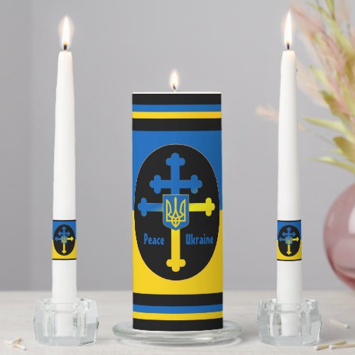 Ukraine Cross Symbol  Lorraine cross Candle  Set