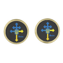 Ukraine Cross Symbol & Lorraine cross  Cufflinks