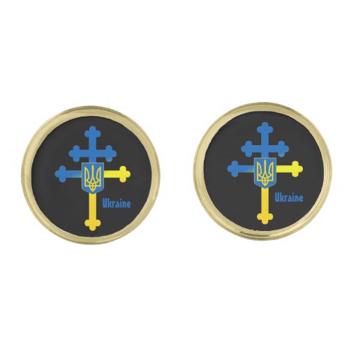 Ukraine Cross Symbol  Lorraine cross  Cufflinks