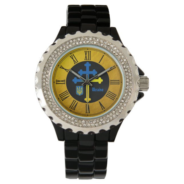 Ukraine Cross Symbol & Lorraine cross Watch (Front)
