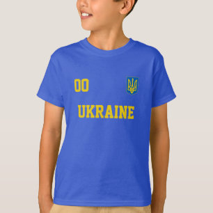 Ukraine Custom Name And Number Football Jersey T-Shirt
