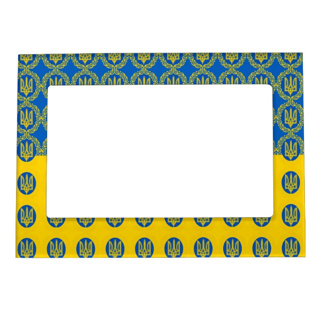 Ukraine custom photo & Ukraine flag picture Magnetic Frame (Front)