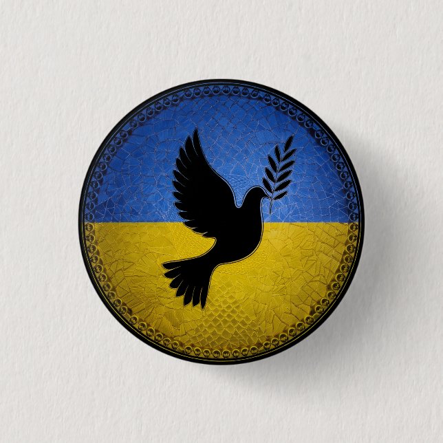 Ukraine Dove of Peace Button (Front)