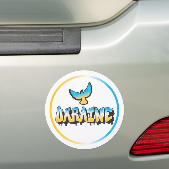 UKRAINE DOVE PEACE Car Truck Loyalty Support Sign  (In Situ)