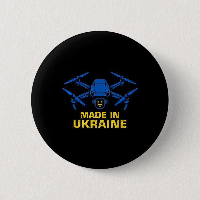 Ukraine Drone Patriotic Ukrainian Fpv Lovers 2  Button (Front)