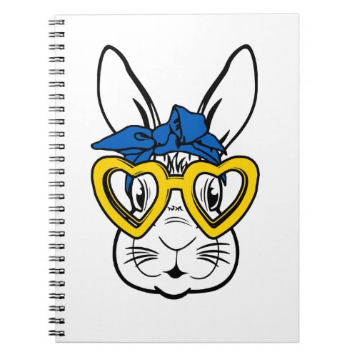 Ukraine Easter Bunny Face Heart Notebook