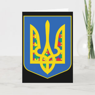 Ukraine Emblem Autism Awareness Day Asd  Card