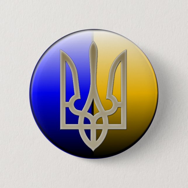 Ukraine Emblem Badge Button (Front)