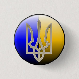 Ukraine Emblem Badge Button