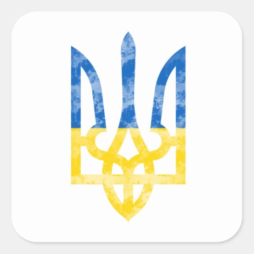 Ukraine emblem square sticker