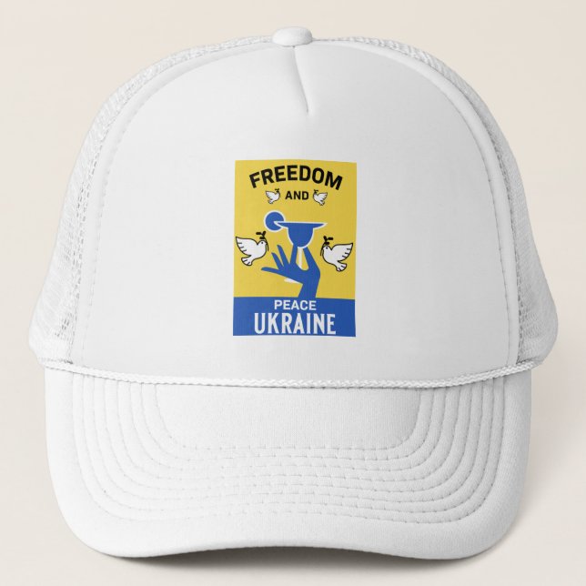 Ukraine End War And Peace Trucker Hat (Front)