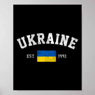 Ukraine Est. 1991 Ukrainian Flag Independence Day  Poster