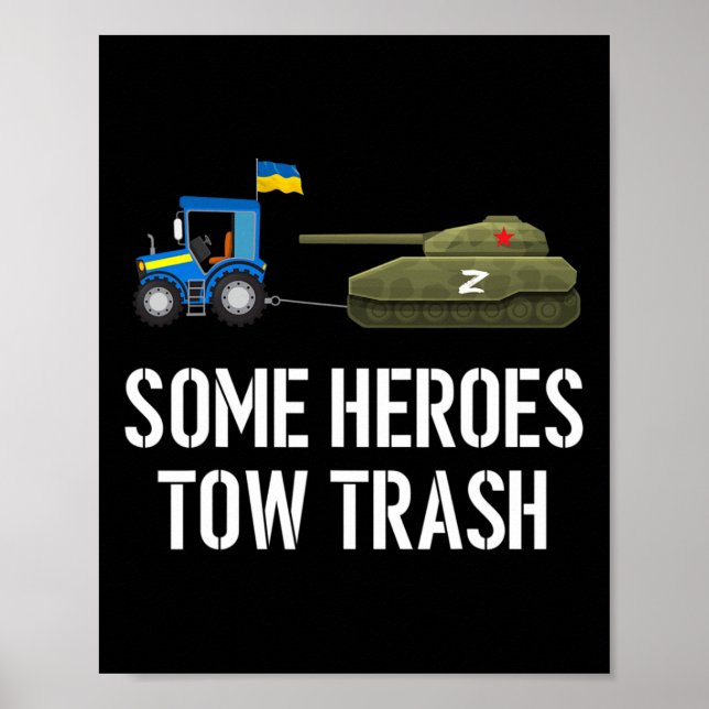 Ukraine Farmer Towing Andoned Tank  Poster (Front)