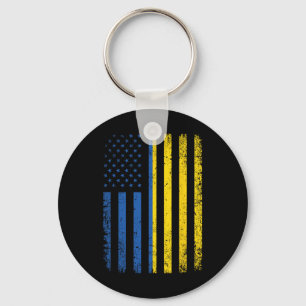 Ukraine Flag 4th Of July Usa Ukrainian Flag Women Keychain
