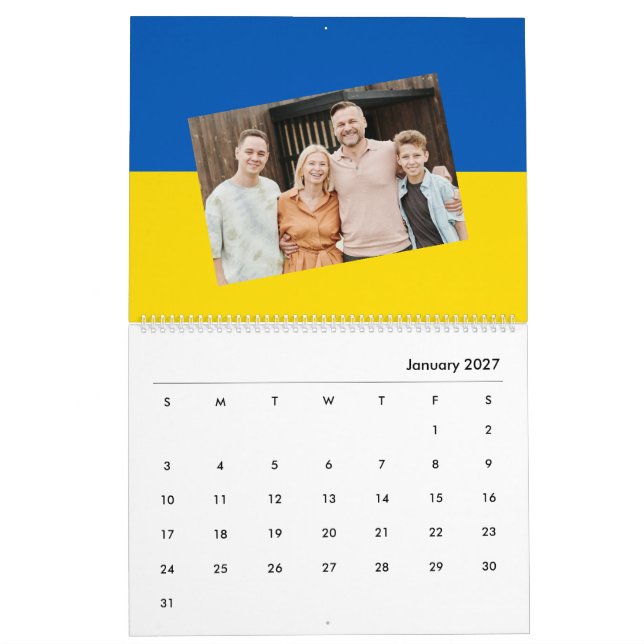 Ukraine Flag Add Photo український календар 2026 Calendar (Jan 2027)