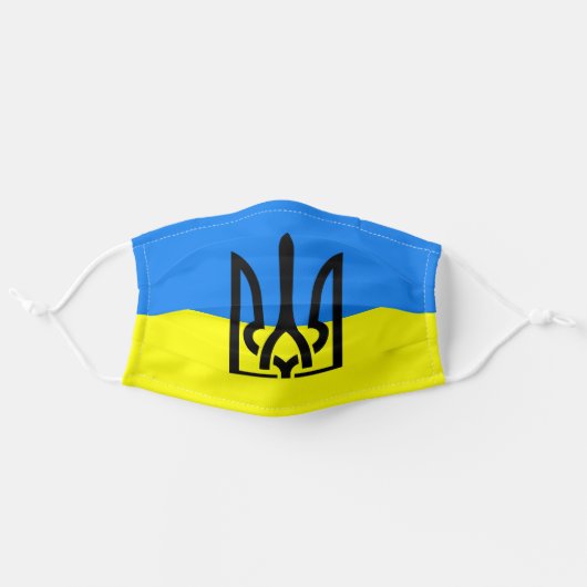 Ukraine Flag Adult Cloth Face Mask (Front, Unfolded)