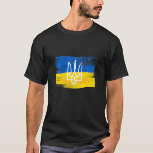 Ukraine Flag And Coat Of Arms American Ukrainian P T-Shirt