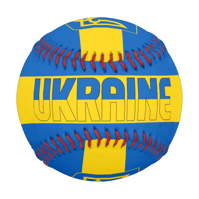 Ukraine Flag and Coat of Arms Patriotic Baseball (Front)