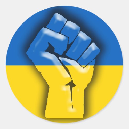UKRAINE FLAG and FIST for Solidarity Classic Round Sticker