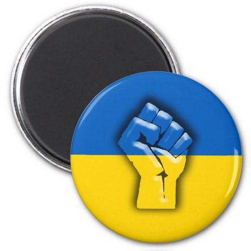 UKRAINE FLAG and FIST for Solidarity Magnet