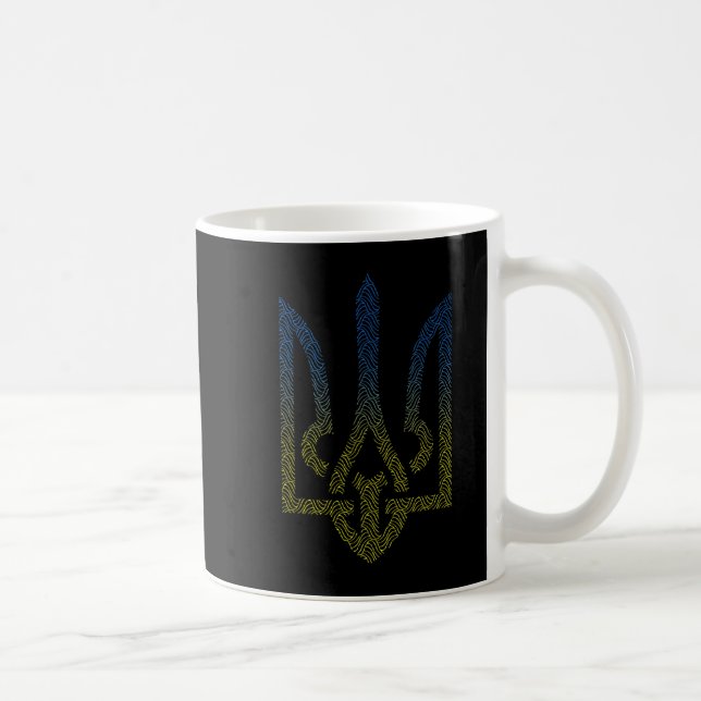 Ukraine Flag And Trident Ukrainian  Coffee Mug (Right)