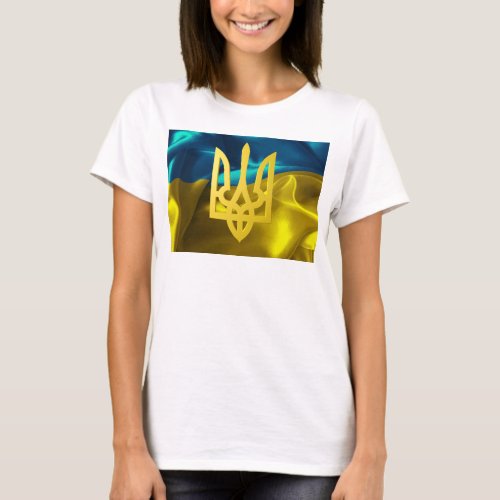 Ukraine Flag and Tryzub Slouchy T Shirt